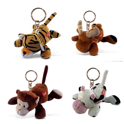 4" Plush Forest Animal Keychain Pendant